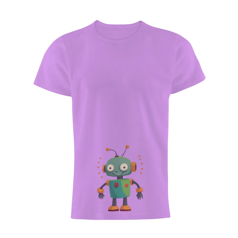 Graphic Tees: Zippy the Whimsical Robot - Retro Futuristic Art|australian research and space exploration t shirt