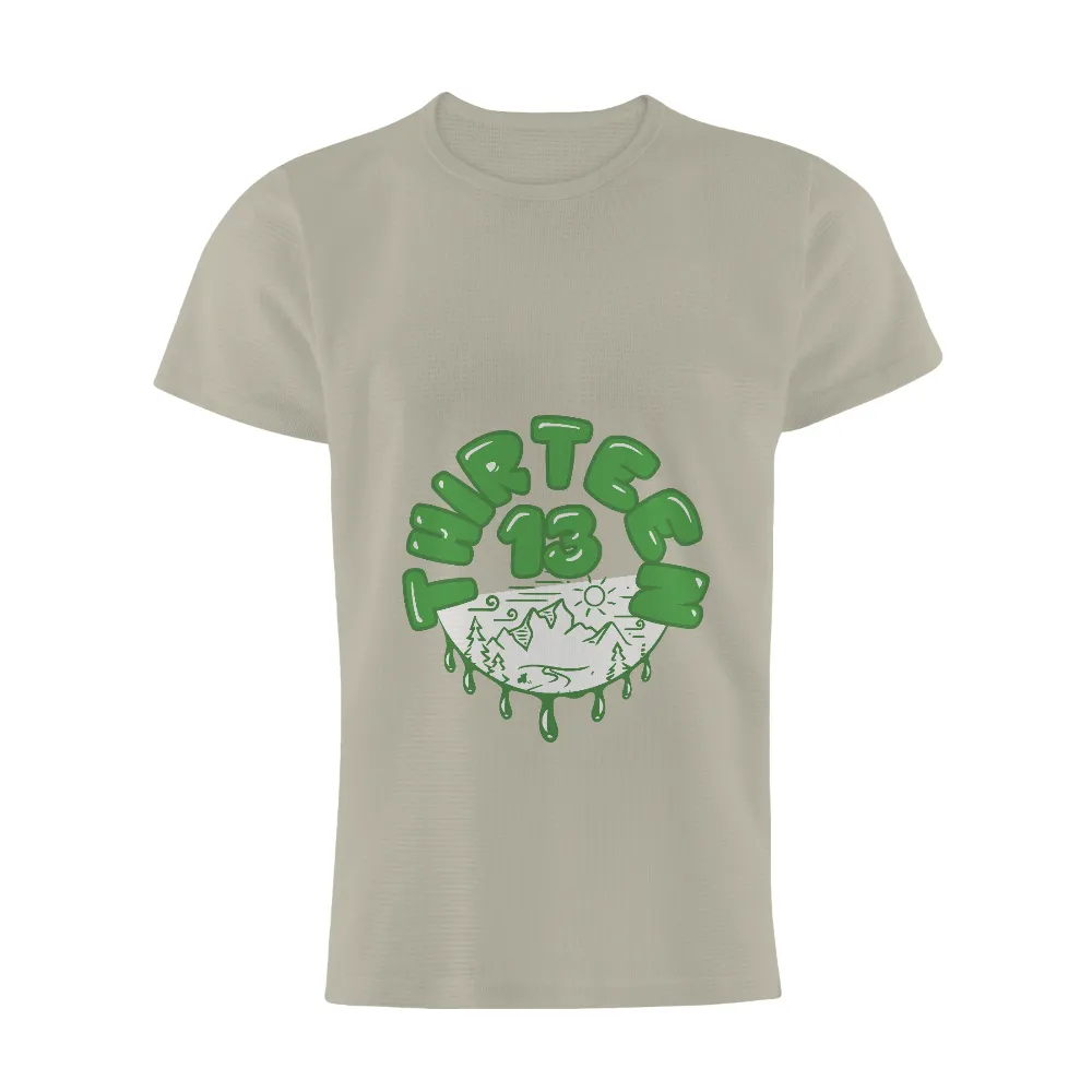 TShirt Design: Nature's Serenity - Mountains, Forest, and Tranquility|nhl outdoor games 2023