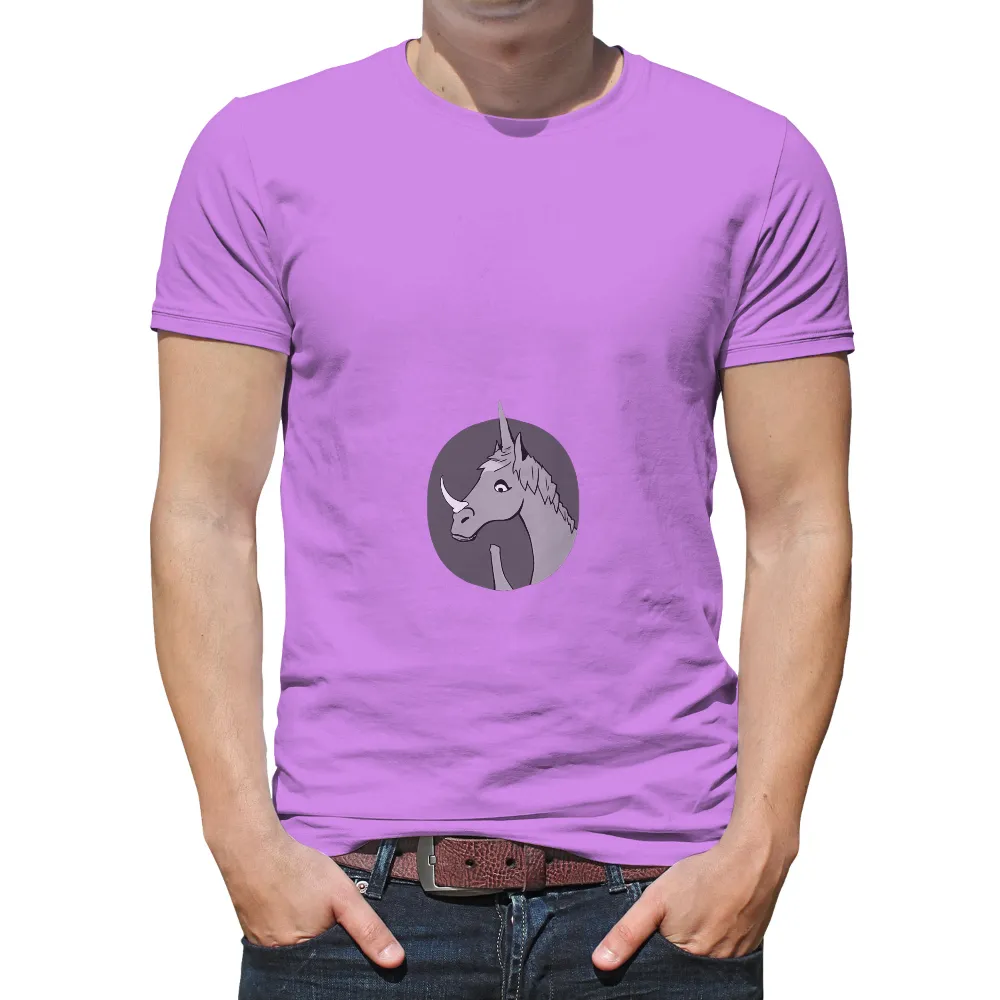 Unicorn Rhino T-Shirts Design: A Blend of Mythical Strength and Grace|pink death metal unicorn shirt