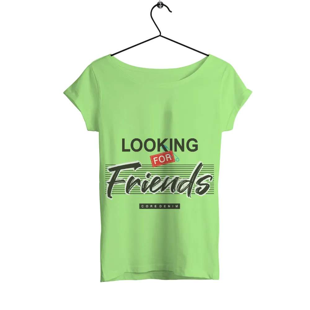 Custom T-Shirt Printing: Looking For Friends - Friendship, Connection, Urban Life|french connection shirt