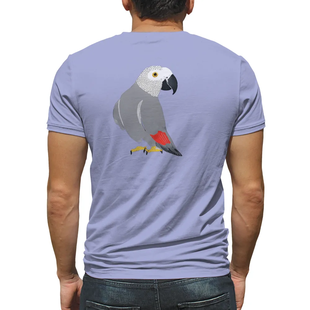 African Grey Parrot T-Shirts Pattern: Nature's Intelligence|t shirt painting on nature