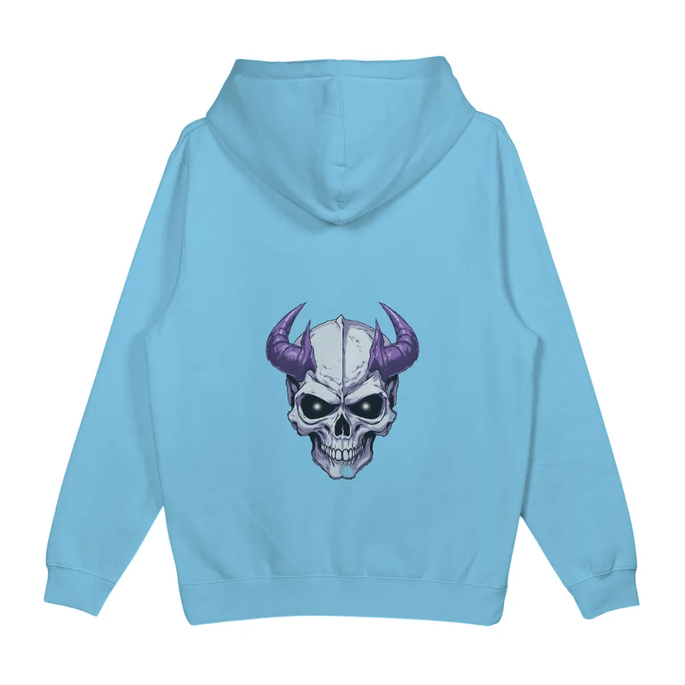 Custom T-Shirt Printing: Embrace the Dark Power with Purple Horned Skull| dark and mysterious