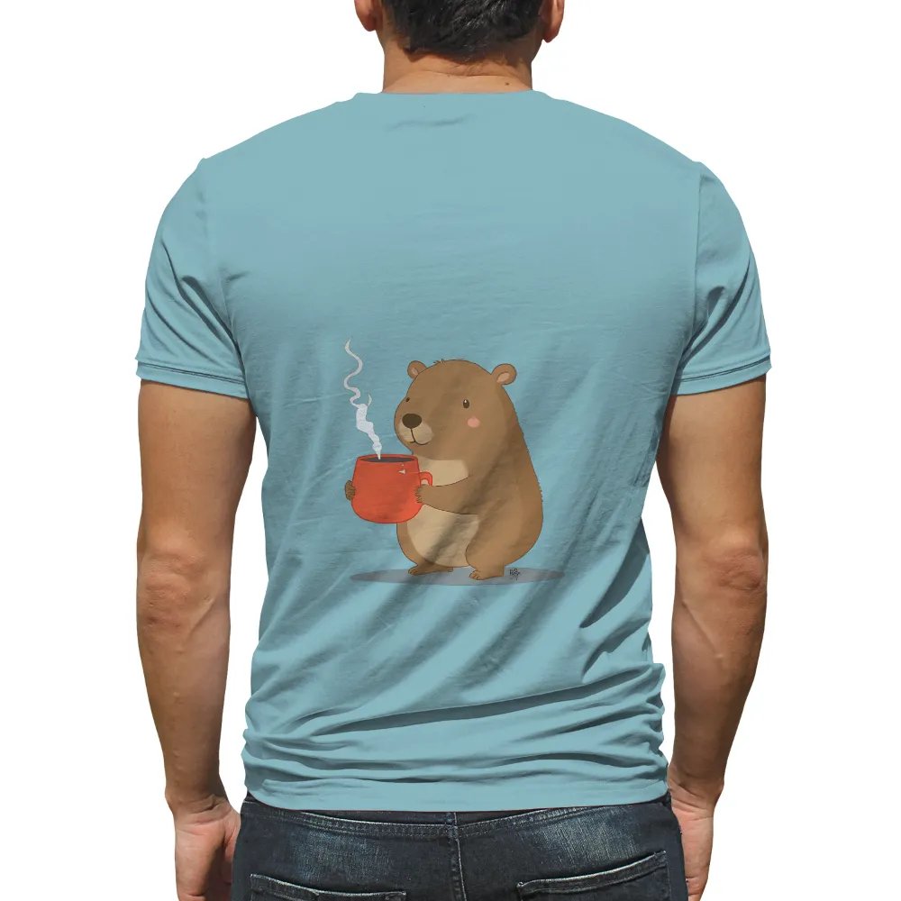 Customized Tee Shirts: Benny's Morning Comfort - Bear, Coffee, Nostalgia|comfort colors 4th of july shirt