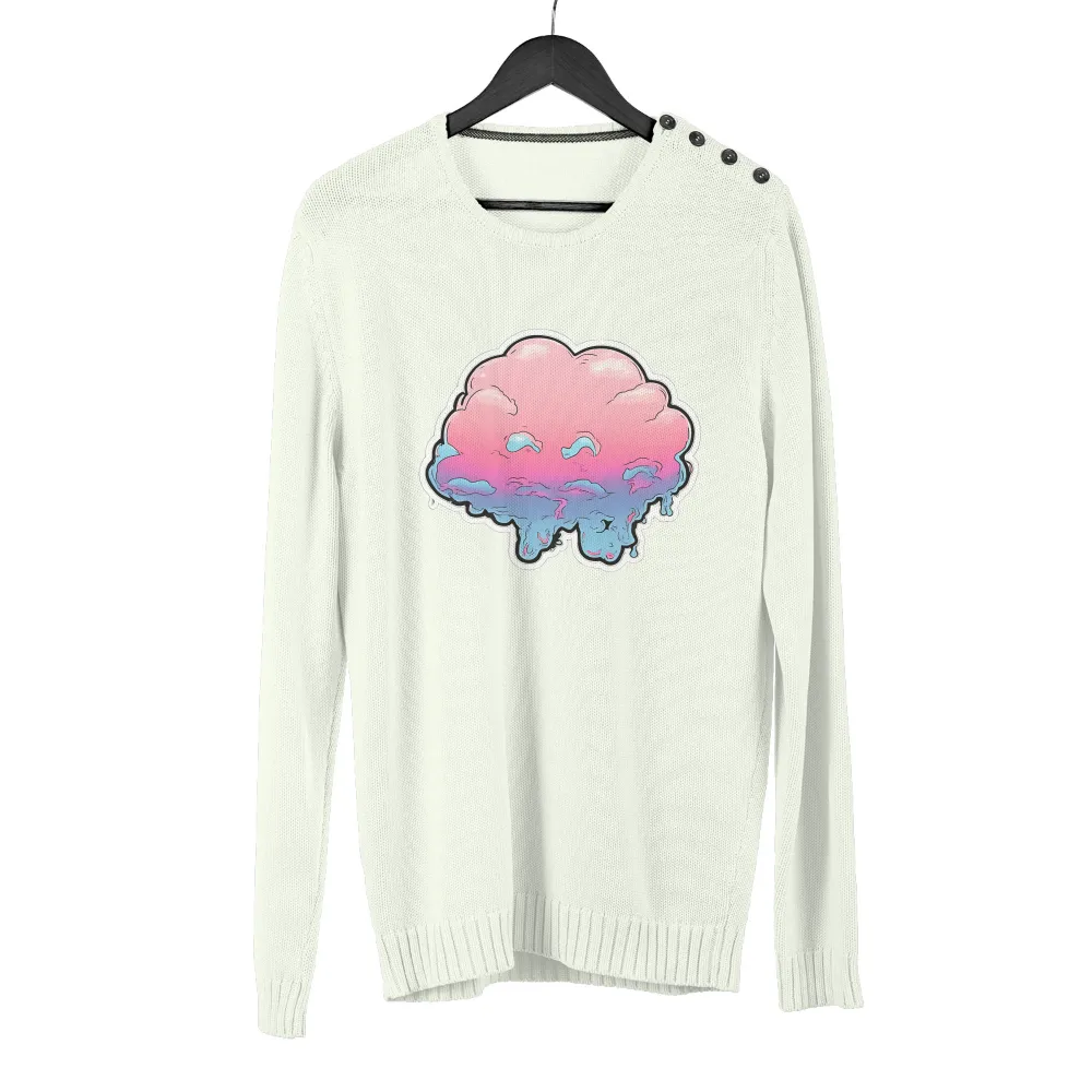 Whimsical Cotton Candy Cloud Graphic: A Nostalgic Blend of Art and Joy|pleasures surrealism tie dye shirt