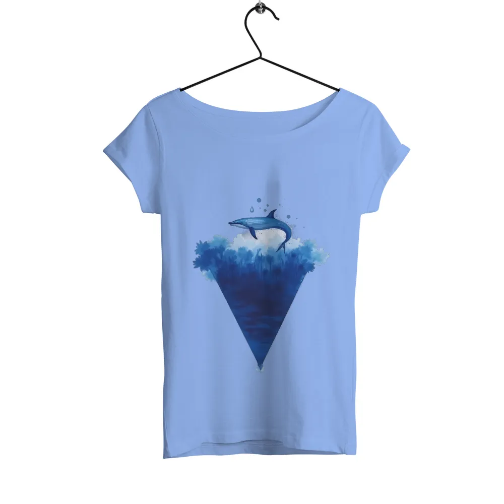 Tee Shirt Printing: Dolphin Leaping in Blue Flowers - Freedom and Adventure|freedom celtics jersey