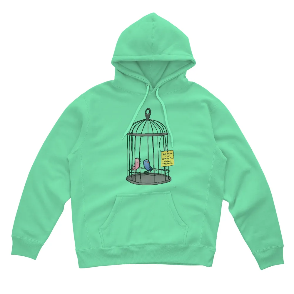 Custom T-Shirt Printing: Whimsical Birds in Cage - Funny & Quotes|love peace skeet cheese shirt