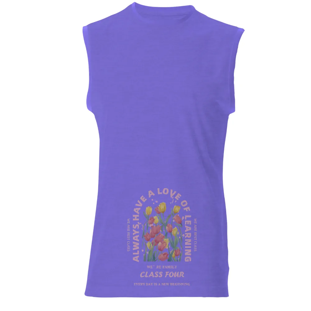 Tee Shirts Printed: Always Have a Love of Learning - Tulips and Unity|family lake trip shirts