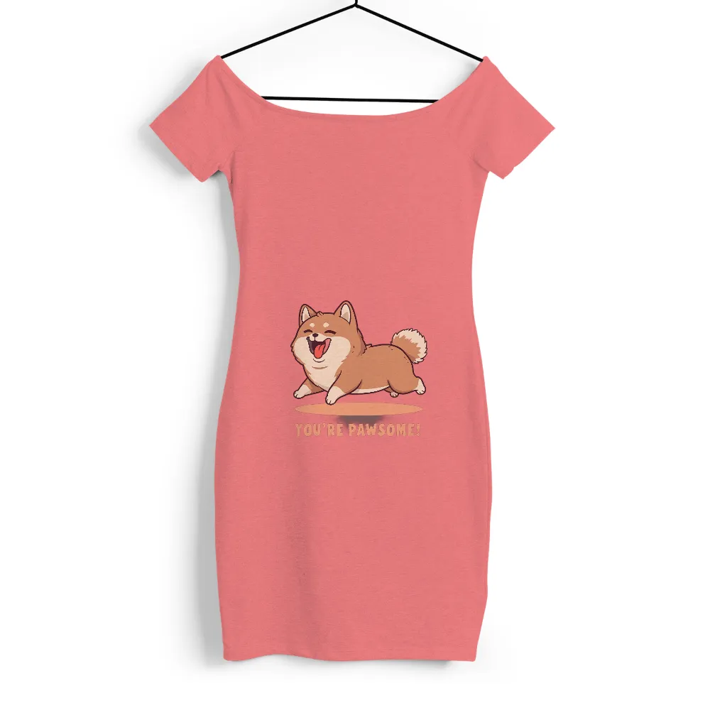 Tee Shirts Printed: You're Pawsome! - Cheerful Shiba Inu Design|shonen jump merch