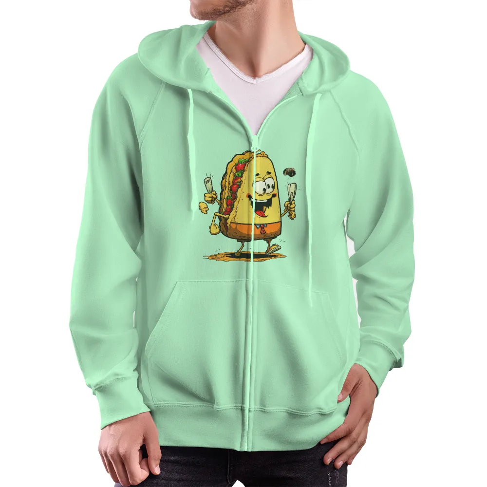 TShirt Design: Juggling Taco - Funny & Humorous T-Shirt| Vibrant vegetables in taco