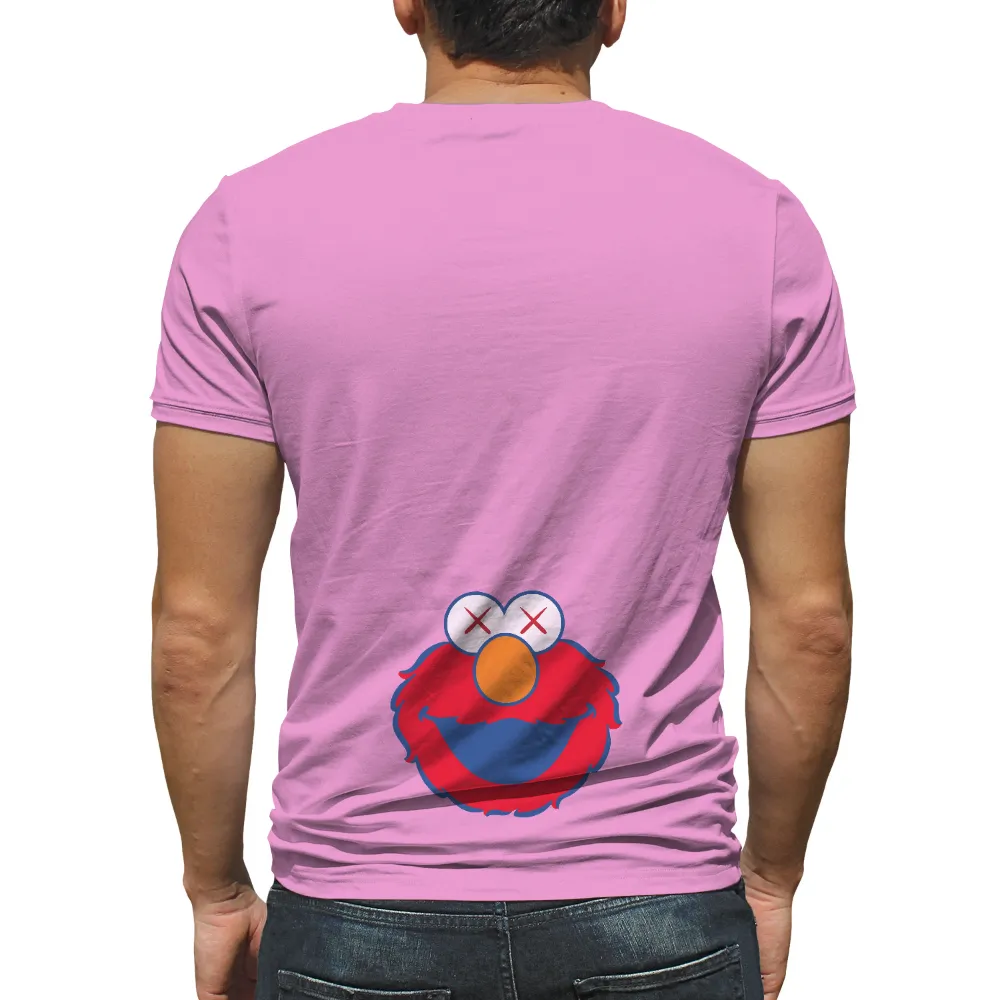 T-Shirts Design: Playful Red Character with Modern Twist|russian military blue and white striped shirt