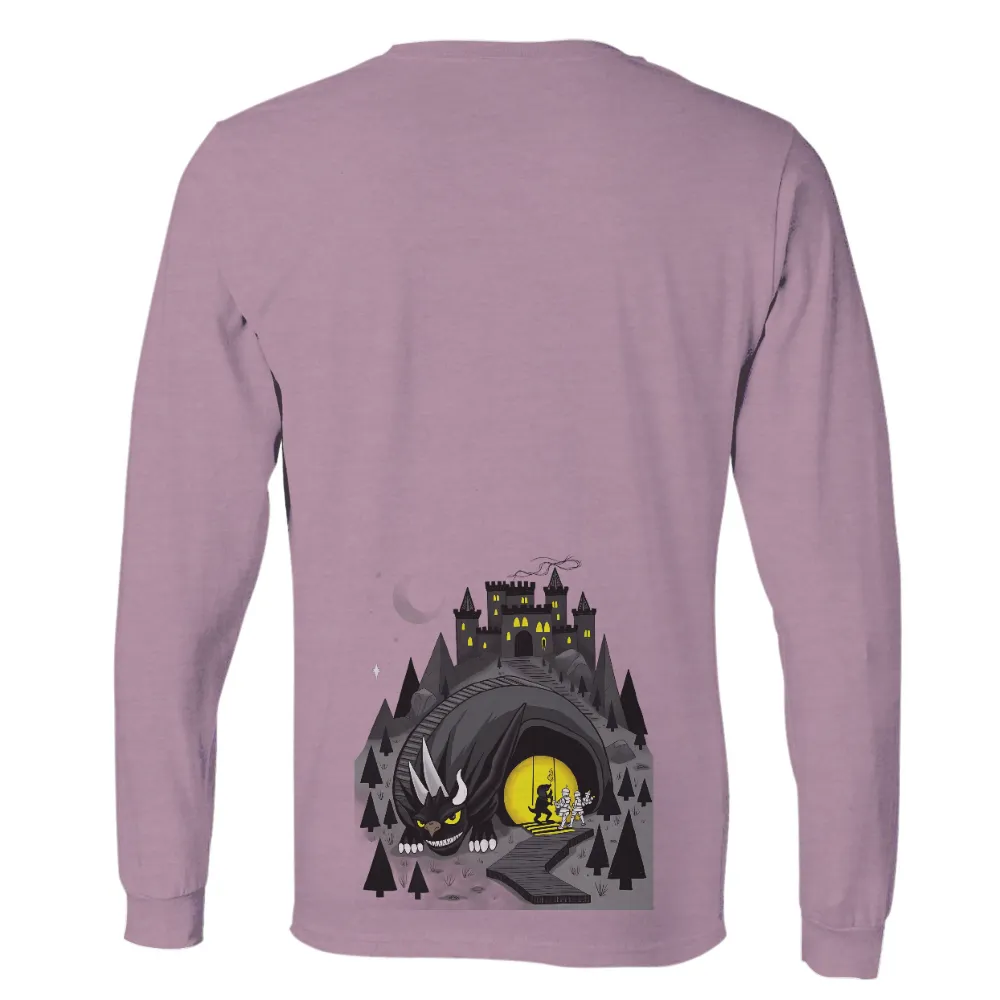 T-Shirts Pattern: Dragon Guardian of the Castle| Moon casting a silver glow