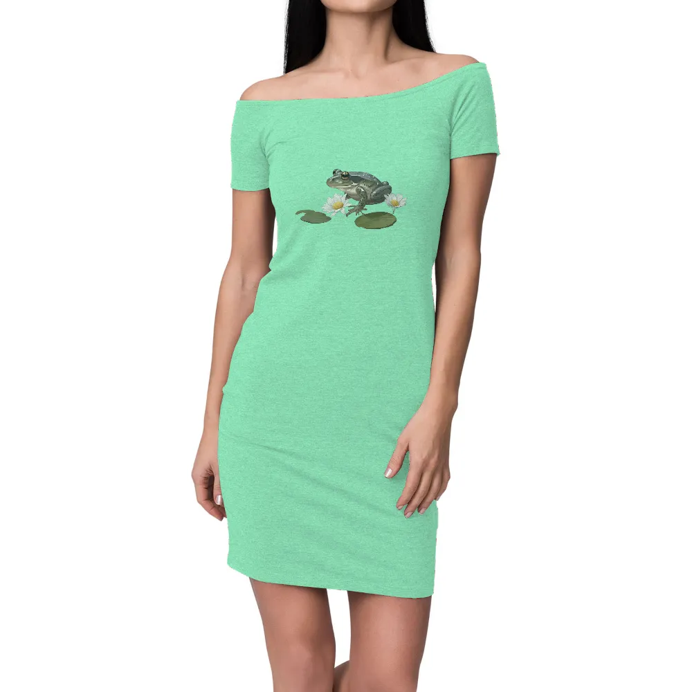 Frog on Lily Pad: A Symbol of Tranquility - T-Shirts Design|frog roblox t shirt