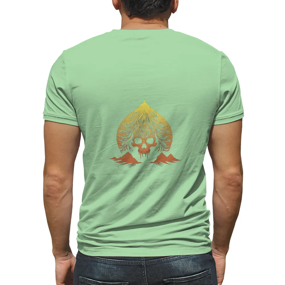 Shirts Graphic Tees: Ancient Skull with Flowing Hair - Artistic Design|family shirt design 2022