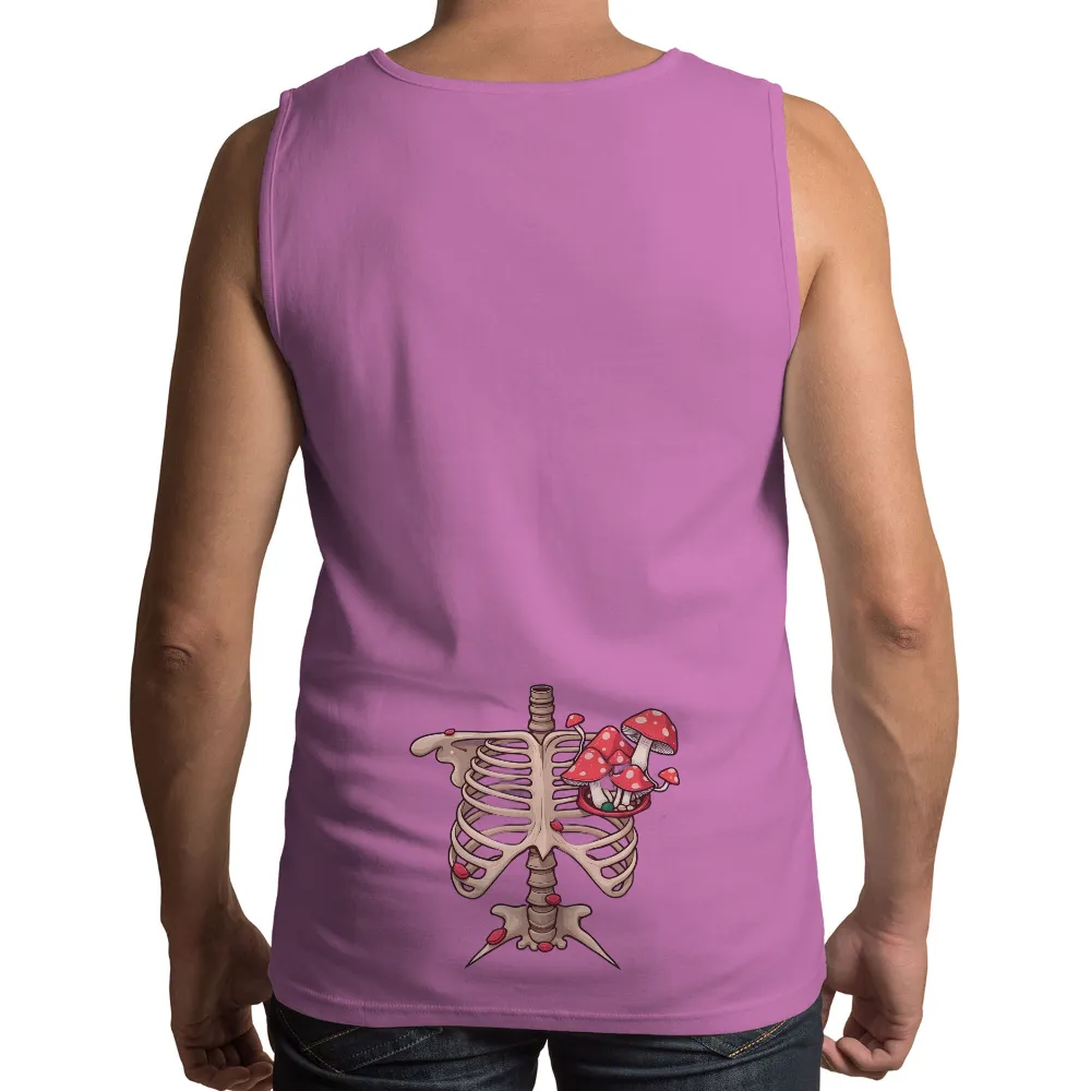 Custom Tee Shirts: Ribcage Mushrooms - Fantasy Art| surreal art