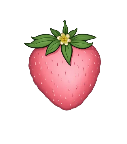 TShirt Design: Vibrant Pink Strawberry with Yellow Flower