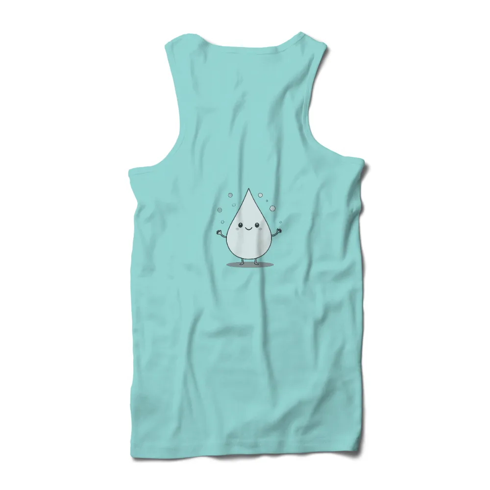 Custom Tee Shirts: Whimsical Water Droplet Character|Charming water droplet character