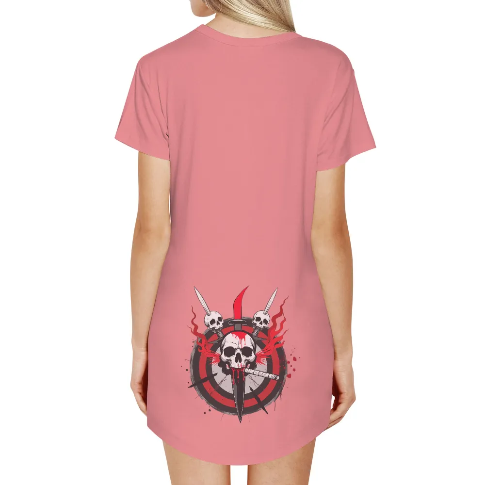 TShirt Printing: Bold Rebellion with Skulls and Knives|Rebellious skull with cigarette