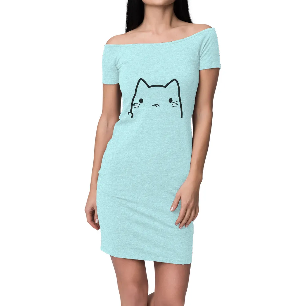 T-Shirts Pattern: Playful Cat Face - Minimalist Joy|devin townsend space cat shirt