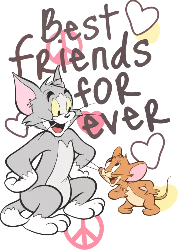 T-Shirts Design: Best Friends For Ever with Tom and Jerry