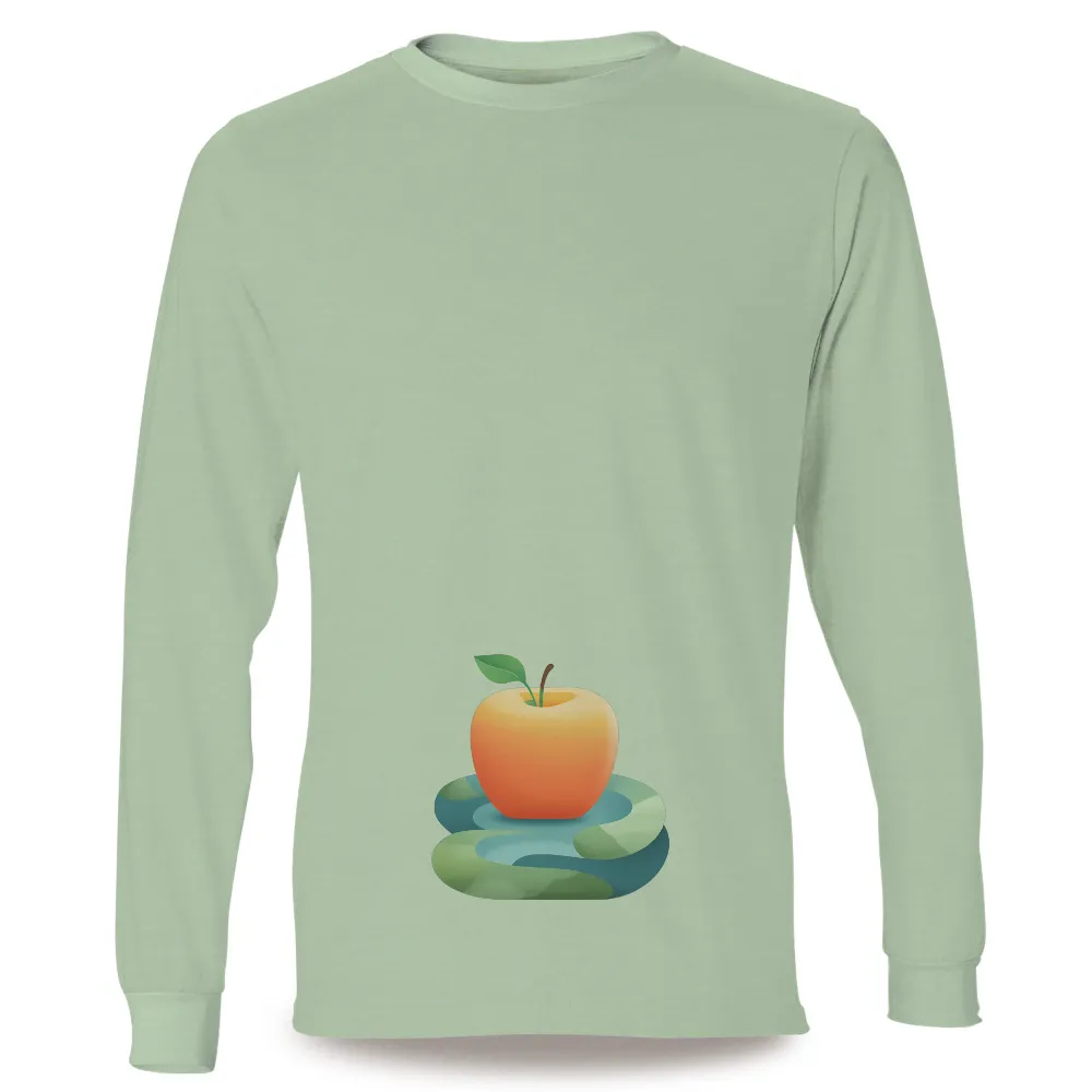 Apple Design with Gradient and Abstract Waves|contemporary t