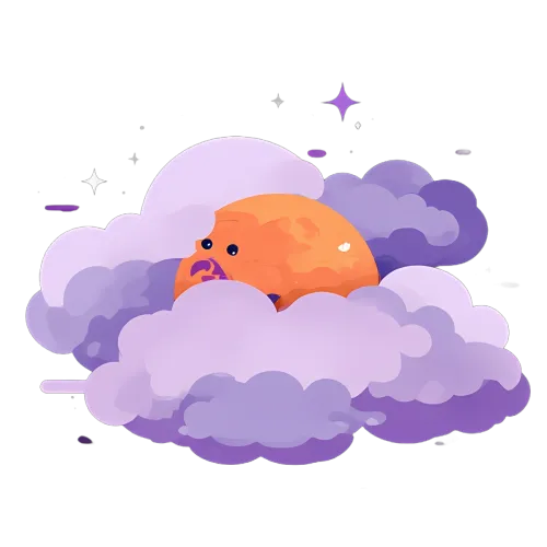 Whimsical Fantasy T-Shirt Printing | Enchanting Orange Character in Purple Clouds