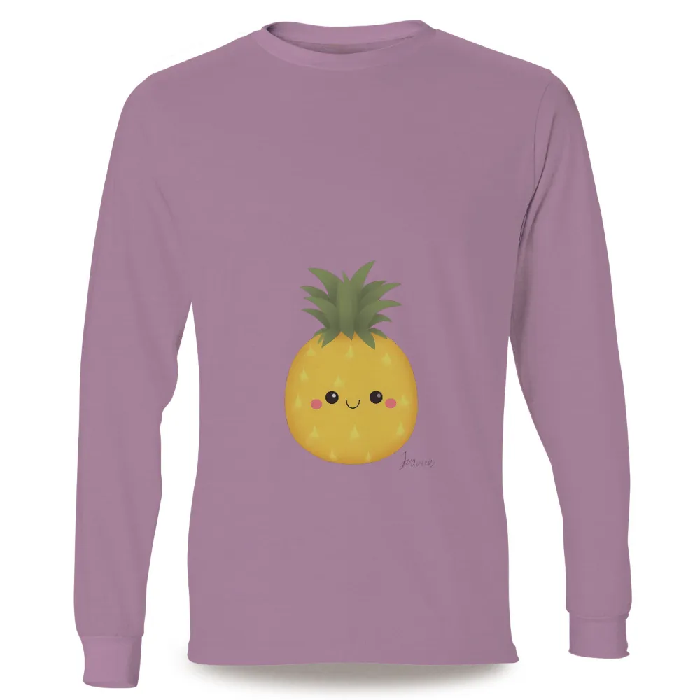 TShirt Design: Cheerful Pineapple - Whimsical and Bright|trendy shirts for summer