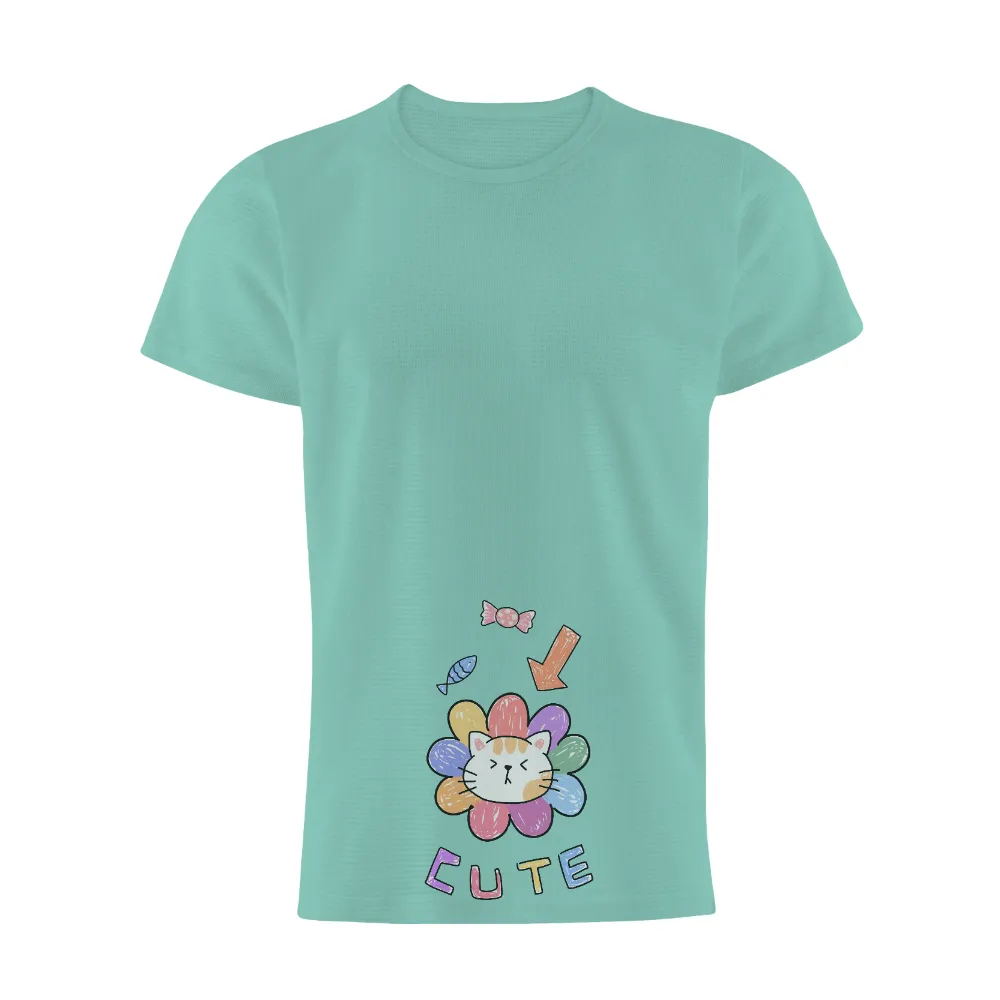 TShirt Printing: Whiskers' Dreamy Floral Halo - Cute and Colorful|doja cat t shirt hot topic