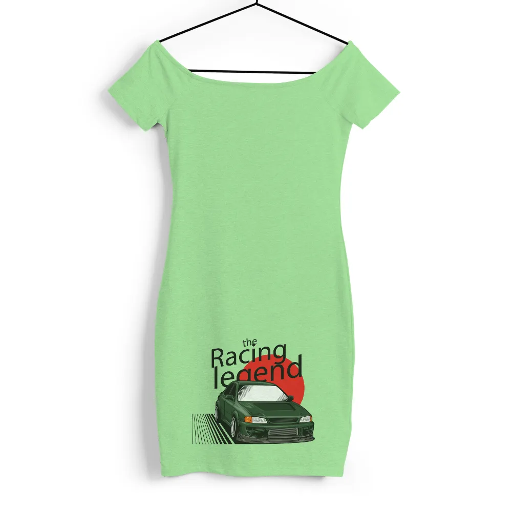 T-Shirts Design: Green Sports Car with Rising Sun - Car Culture|stinky pinky car t shirt