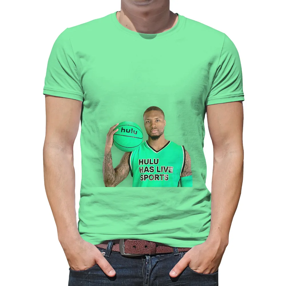 Tee Shirt Printing: Damian Lillard Hulu Live Sports Basketball Jersey Design|basketball valentine shirt