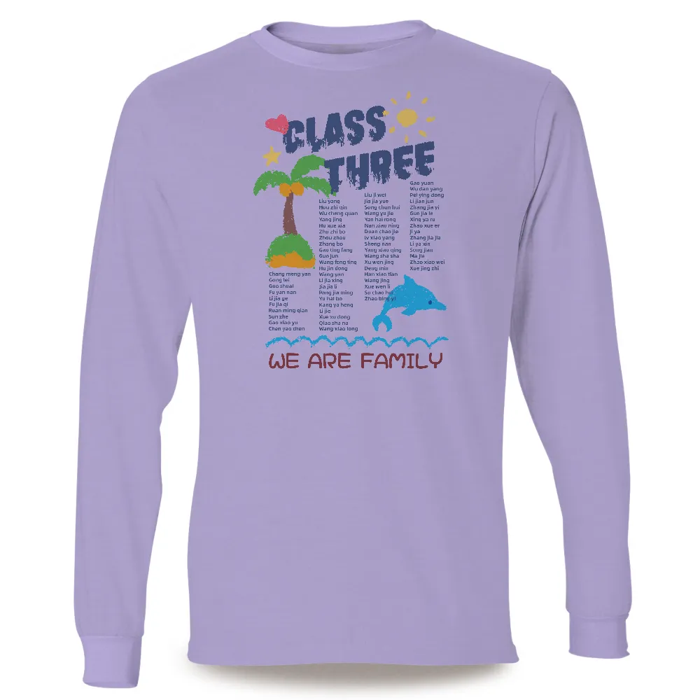 Custom Tee Shirts: Class Three - We Are Family|cool long sleeves for summer