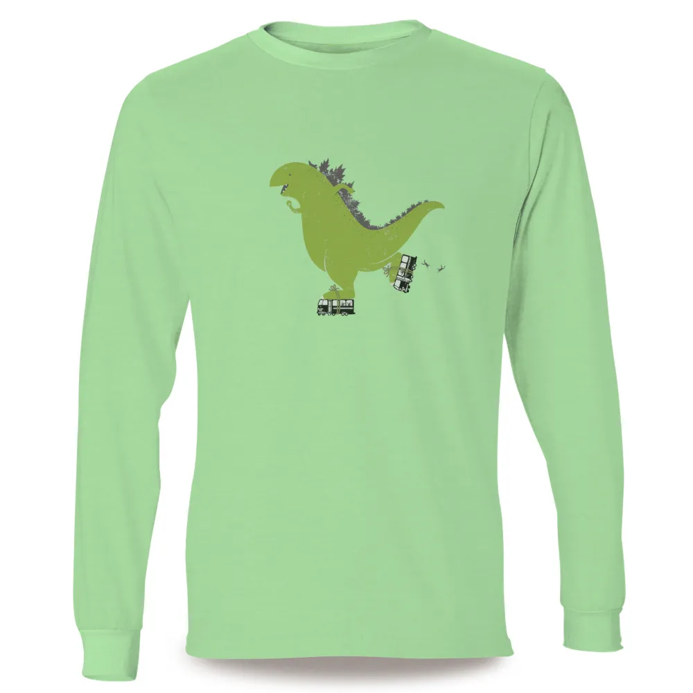 T-Shirts Pattern: Whimsical Godzilla Stomps Through the City|godzilla father's day shirt