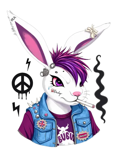 T-Shirt Printing: Punk Rock Rabbit - Artistic Design