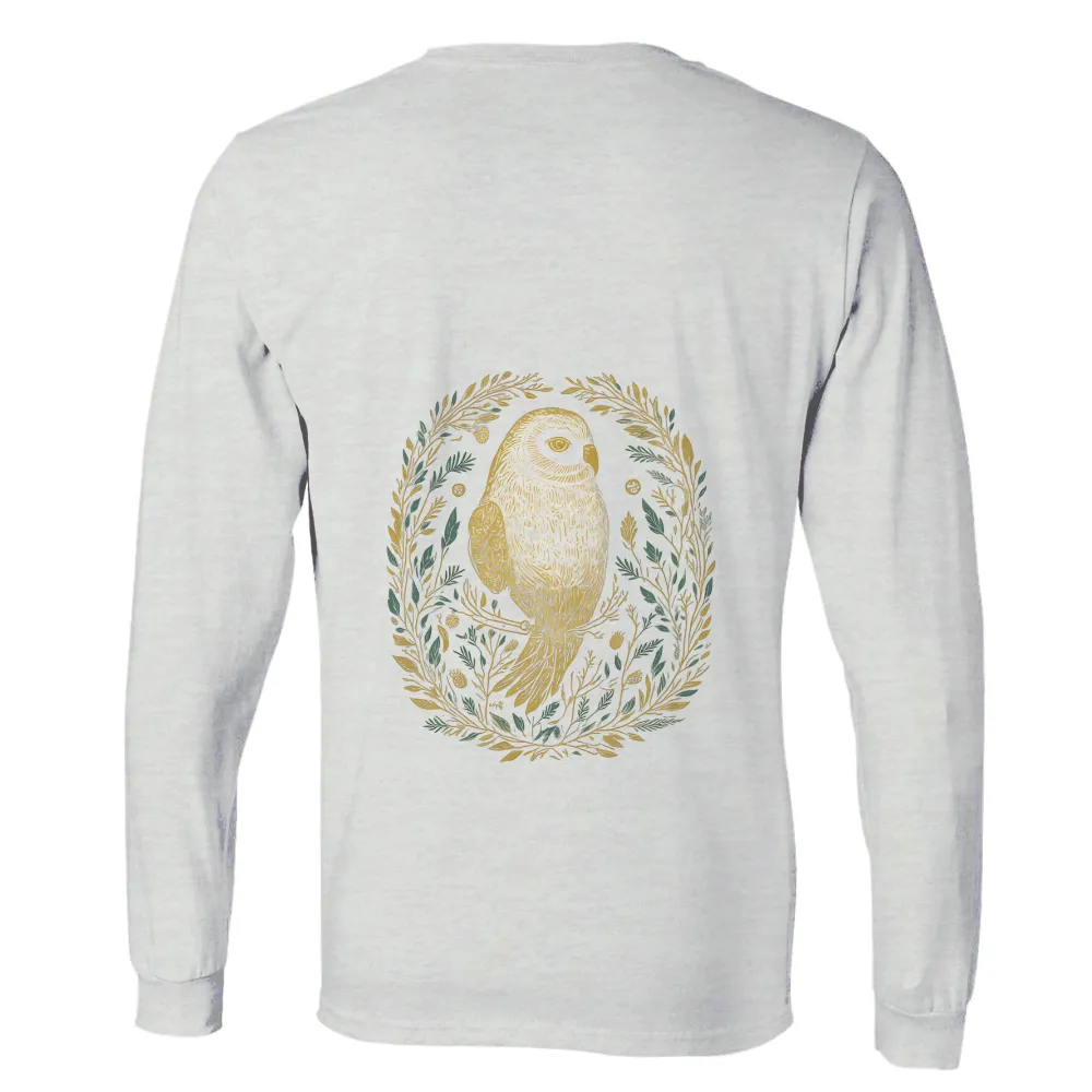 TShirt Design: Snowy Owl Wisdom in Nature|rain snow t shirt