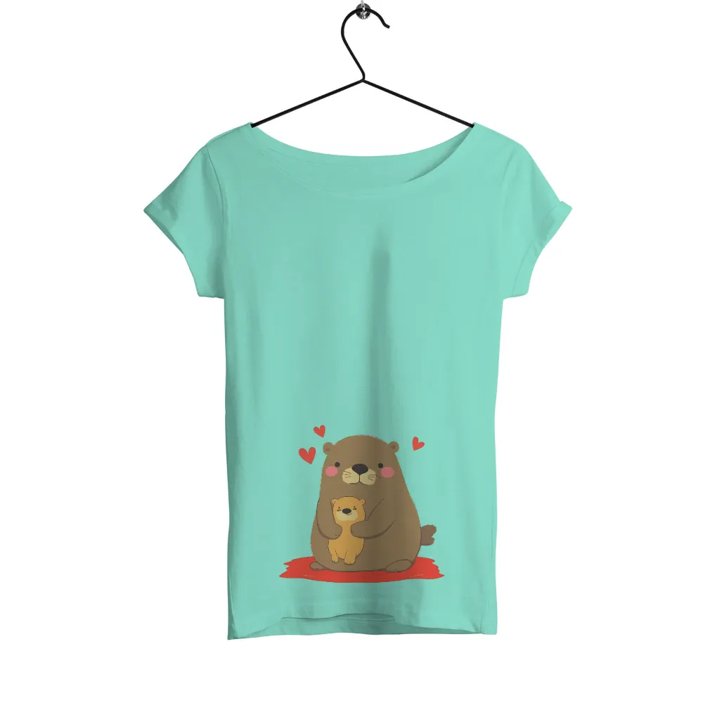 Custom T-Shirt Printing: Embrace Love with Adorable Otters|no money but love tshirt