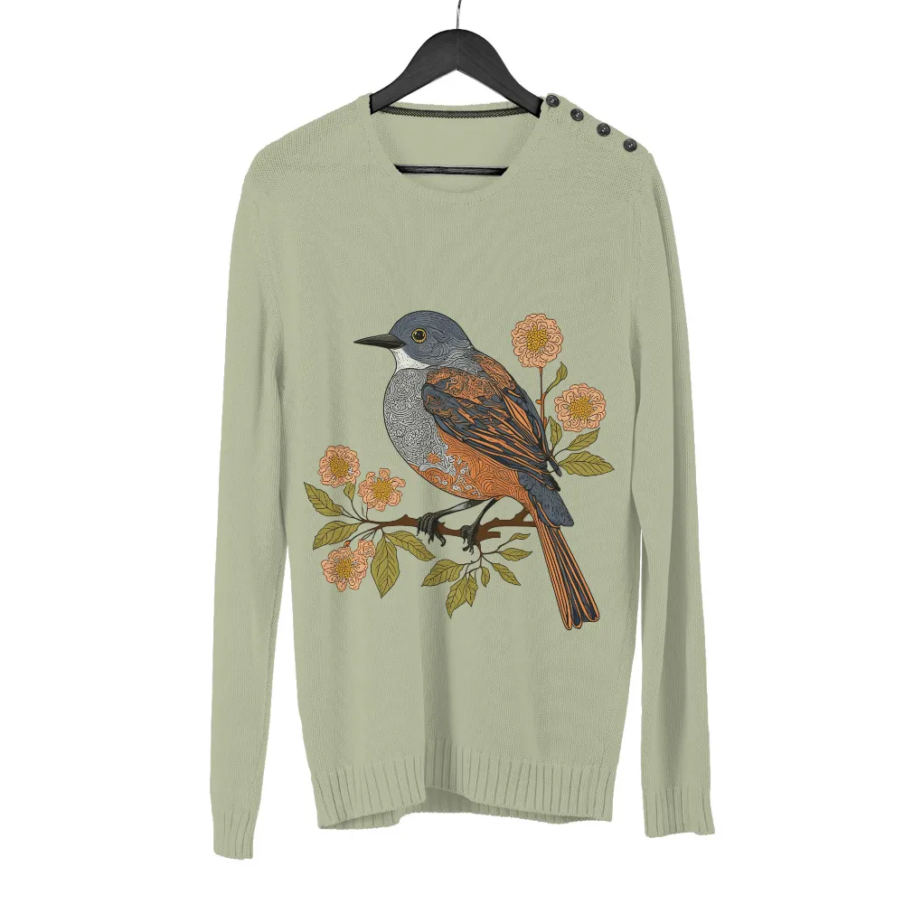 Tee Shirt Printing: Bird of Tranquility - Artistic Nature Design|garden of pleasure t shirt