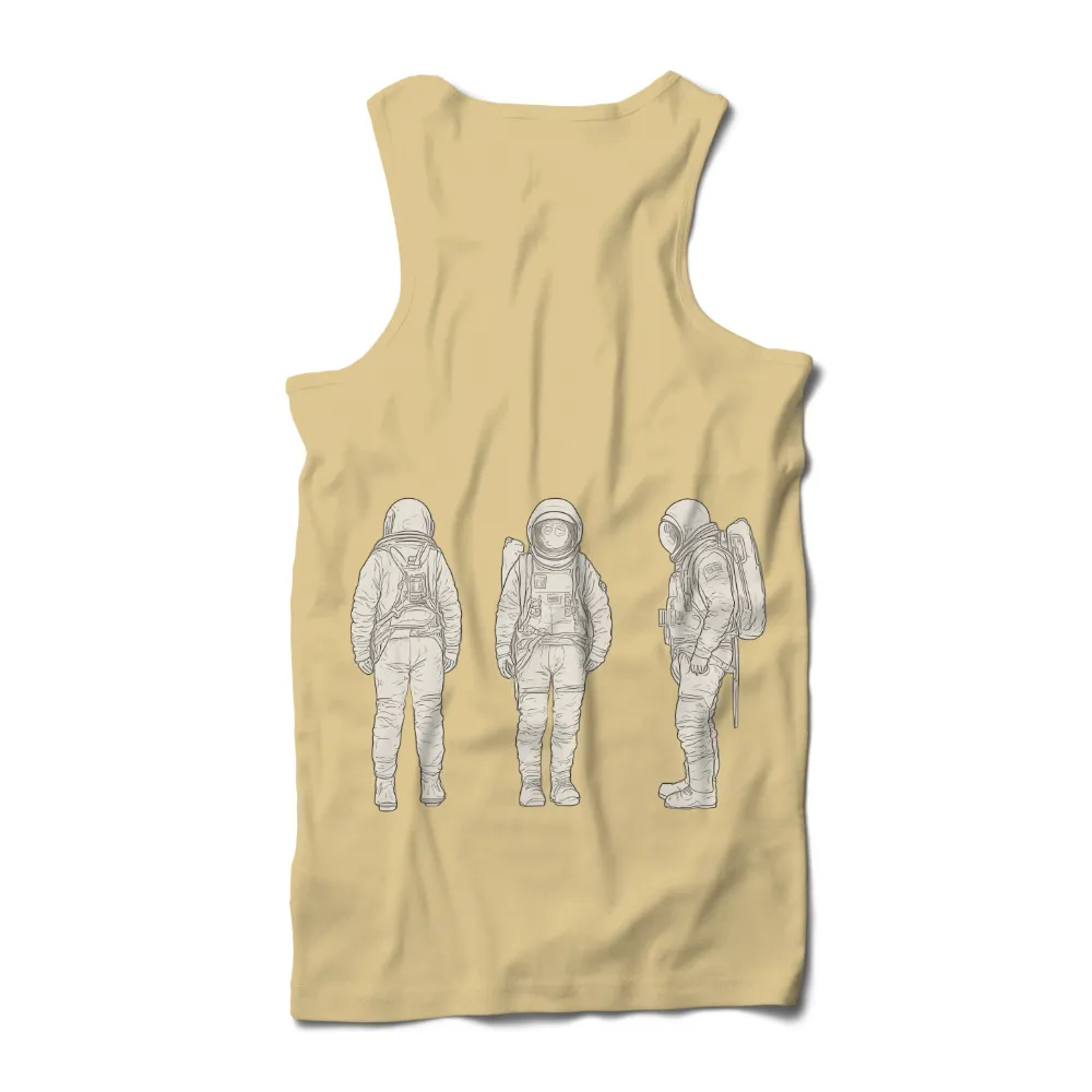 TShirt Design: Astronauts in Space - Minimalist Exploration|space jam lakers shirt