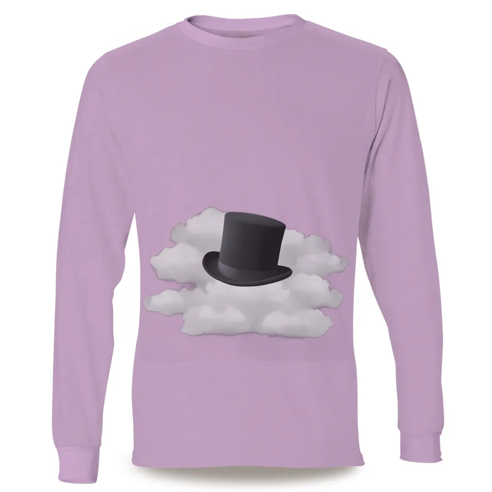 Customized Tee Shirts: Dreams in the Clouds - Vintage Top Hat Design|vintage 1970 men's shirt