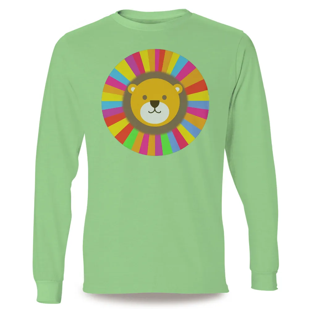 Custom Lion Design - Vibrant and Playful Artwork|icon rainbow shirt