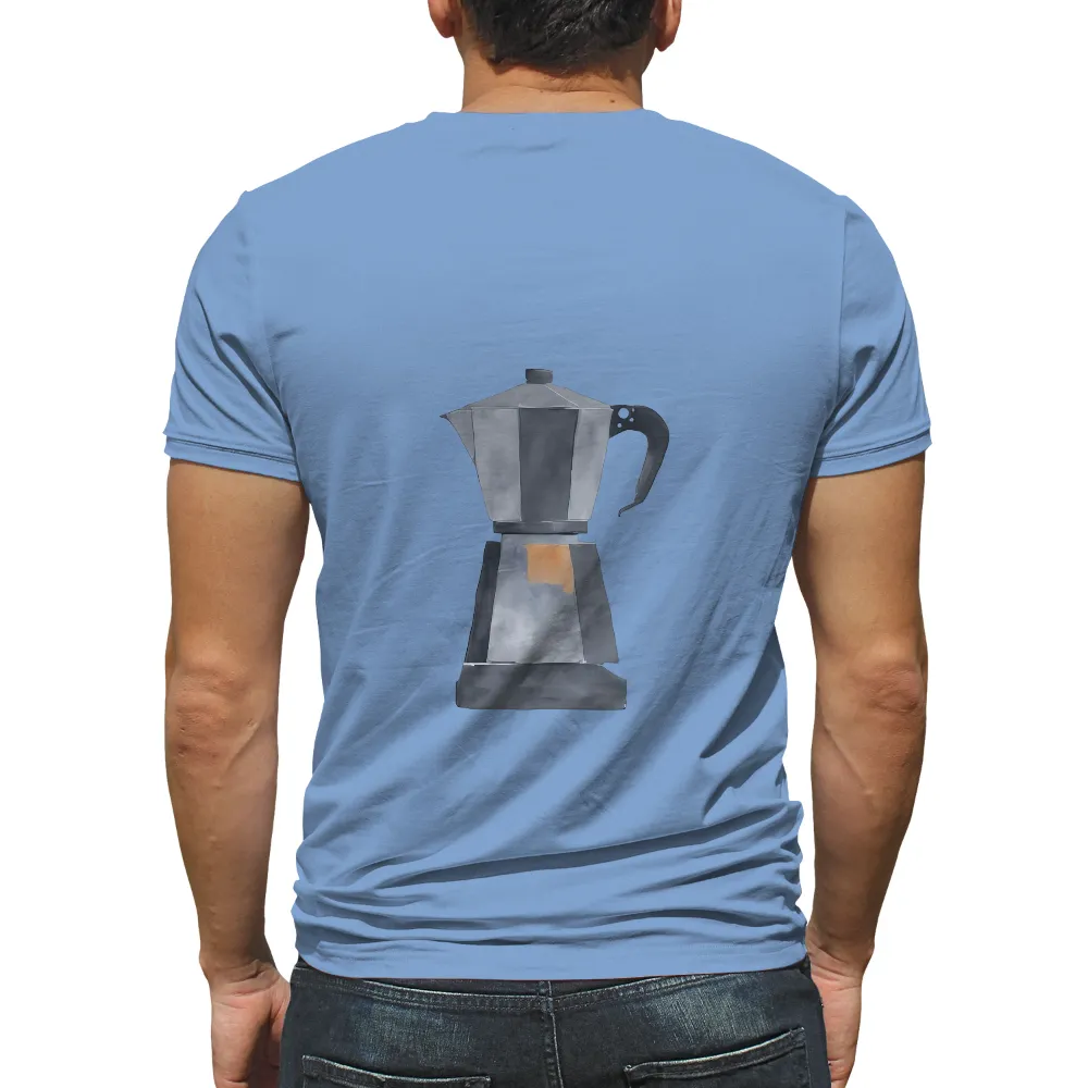 Tee Shirt Printing: Minimalist Moka Pot - Artistic Coffee Lover Design|zelda coffee shirt