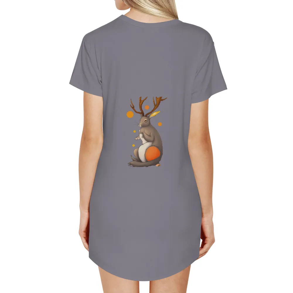 T-Shirt Printing: Mythical Jackalope with Celestial Antlers| and stars