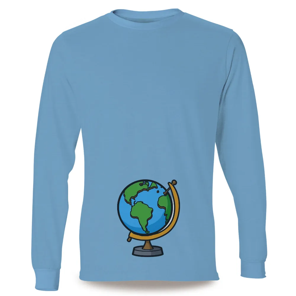 Custom Tee Shirts: Globe Design for Global Unity|earth day birthday shirt