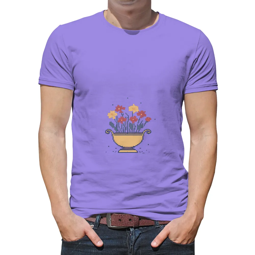 Shirts Graphic Tees: Vibrant Flowers in a Simple Vase|life is good beer hug shirt