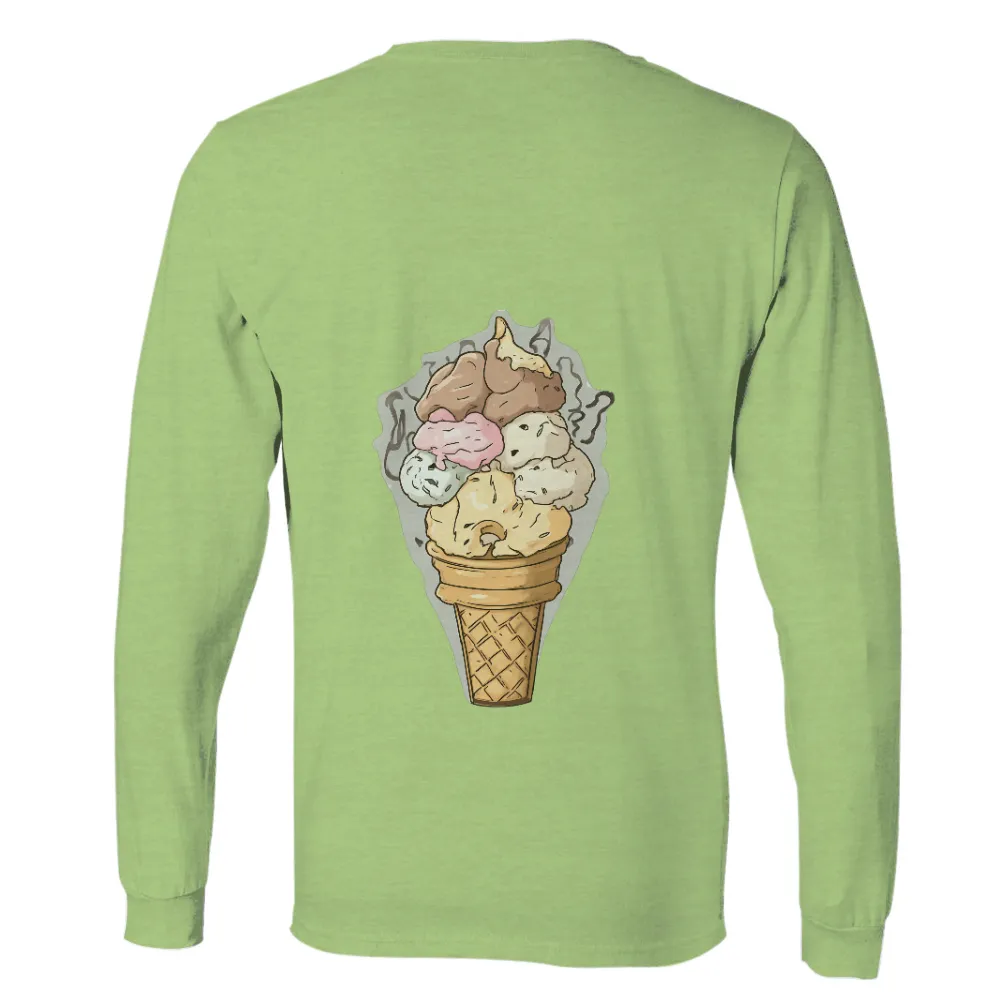 T-Shirts Custom: Ice Cream Cone of Summer Joys|lightweight summer button down