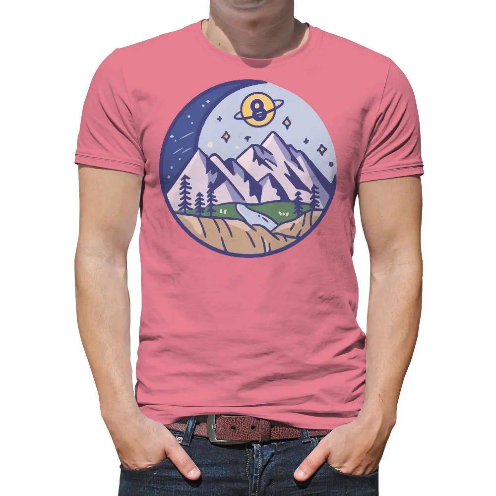 Customized Tee Shirts: Mountains and Universe - Artistic Design|art t shirt design vintage