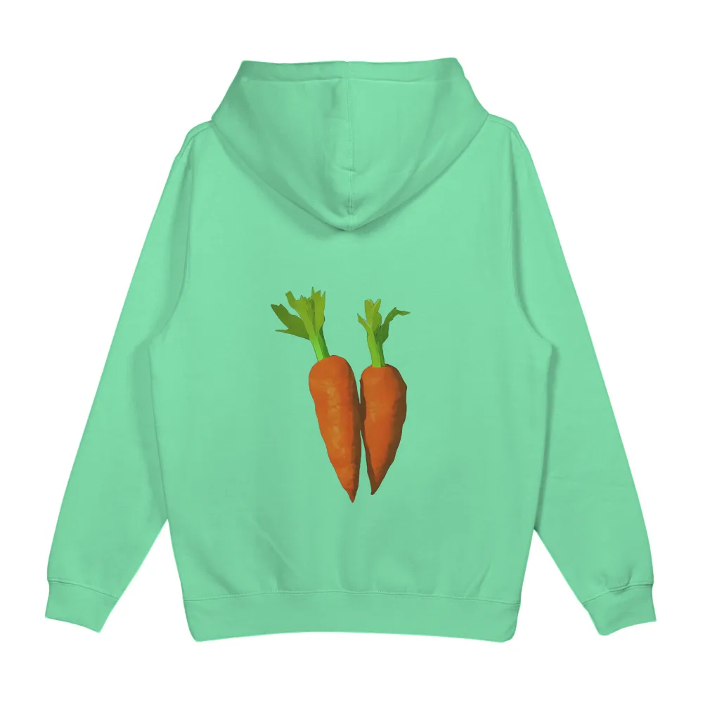 Tee Shirts Printed: Vibrant Carrot Friendship - Artistic Garden Design|clothing tshirt design