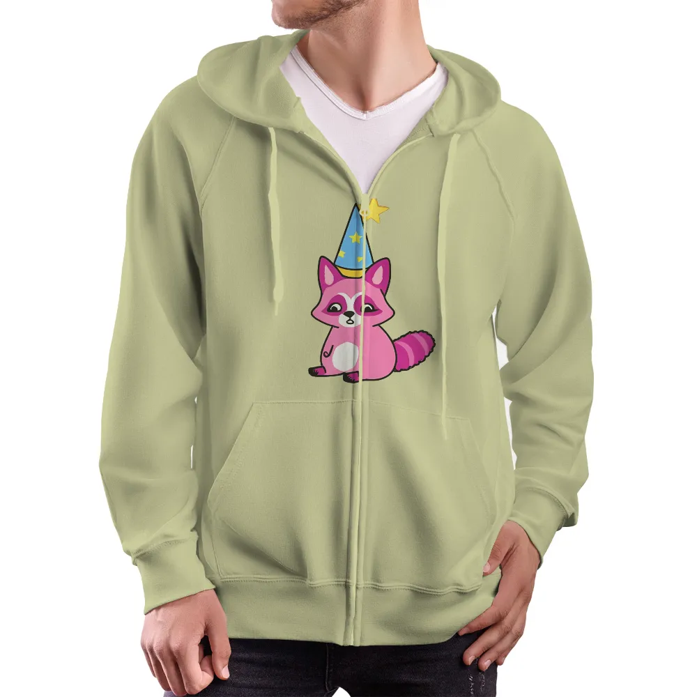 T-Shirts Custom: Spread Joy with Remy the Pink Raccoon Wizard|reign forest fronds camp shirt