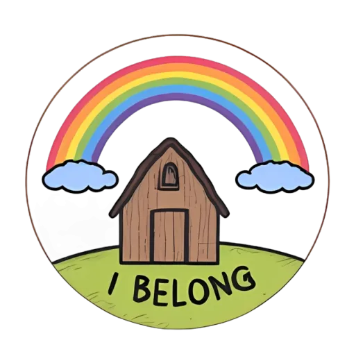 TShirt Printing: Embrace Belonging with Rainbow House Design