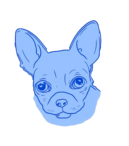 Tee Shirt Printing: Minimalist Blue French Bulldog Design