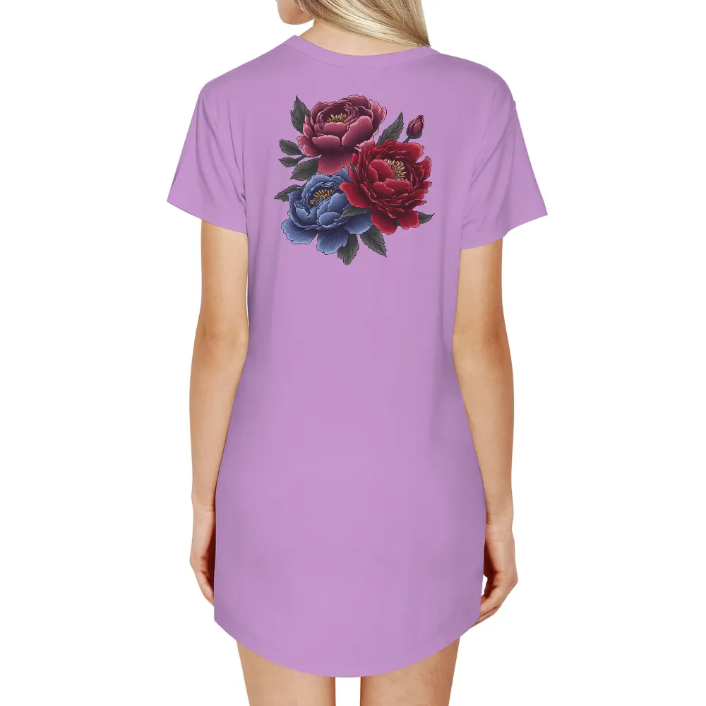 Tee Shirts Printed with Peonies: A Symbol of Passion and Serenity|tropical floral shirt womens