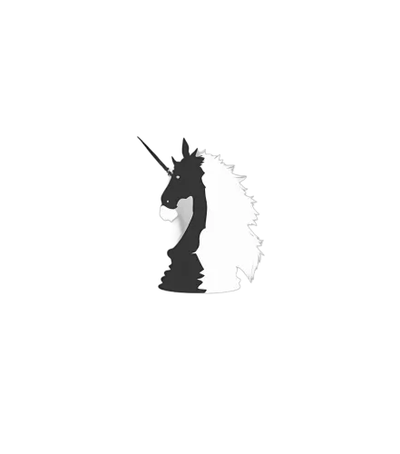 Mythical Unicorn Design: Striking Black and White Minimalist Art